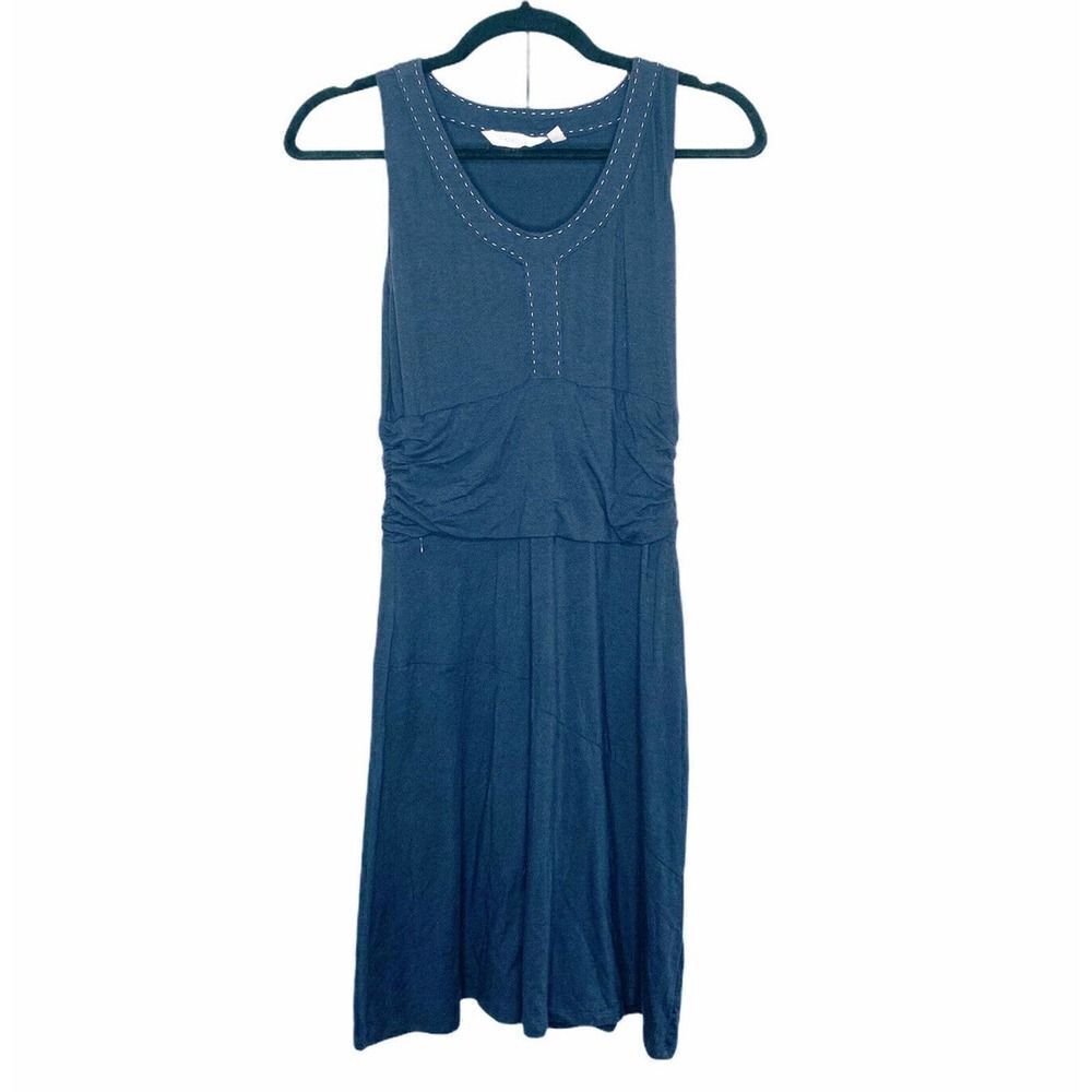 Athleta Sleeveless Tank Dress Navy Blue Pocket- S - Picture 3 of 10